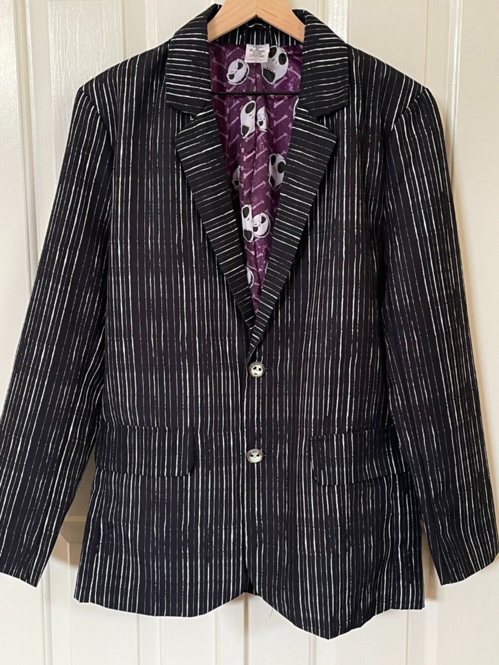 💀🎃Disney Nightmare Before Christmas Jack Skellington Pinstripe Blazer Men’s M
